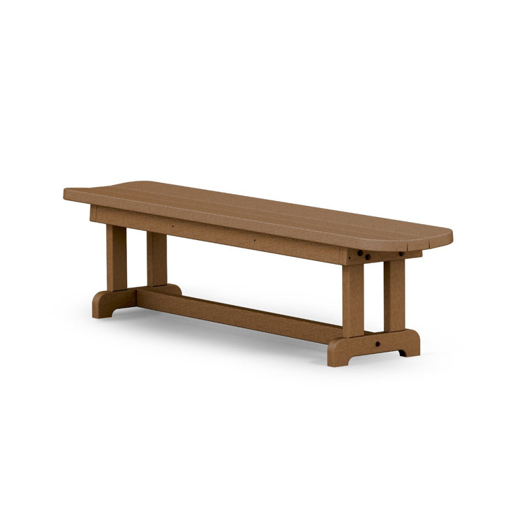 Teak 70" Recycled Plastic Backless Outdoor Bench