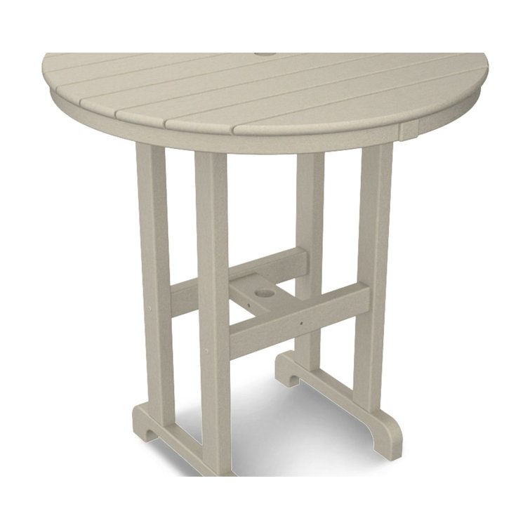 Sand Polypropylene Round 48" Farmhouse Counter Table