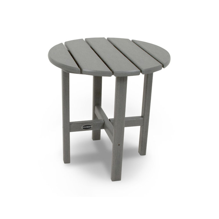 Slate Gray 18" Round Polywood Outdoor Side Table
