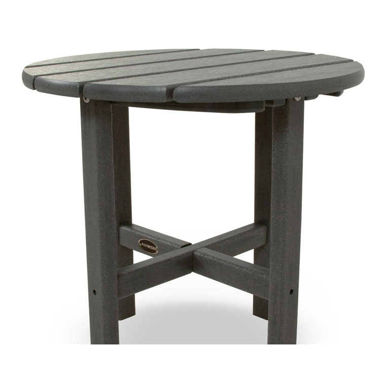 Slate Gray 18" Round Polywood Outdoor Side Table