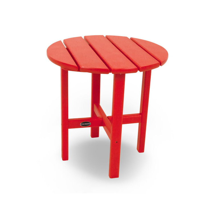 Sunset Red 18" Round Polywood Side Table