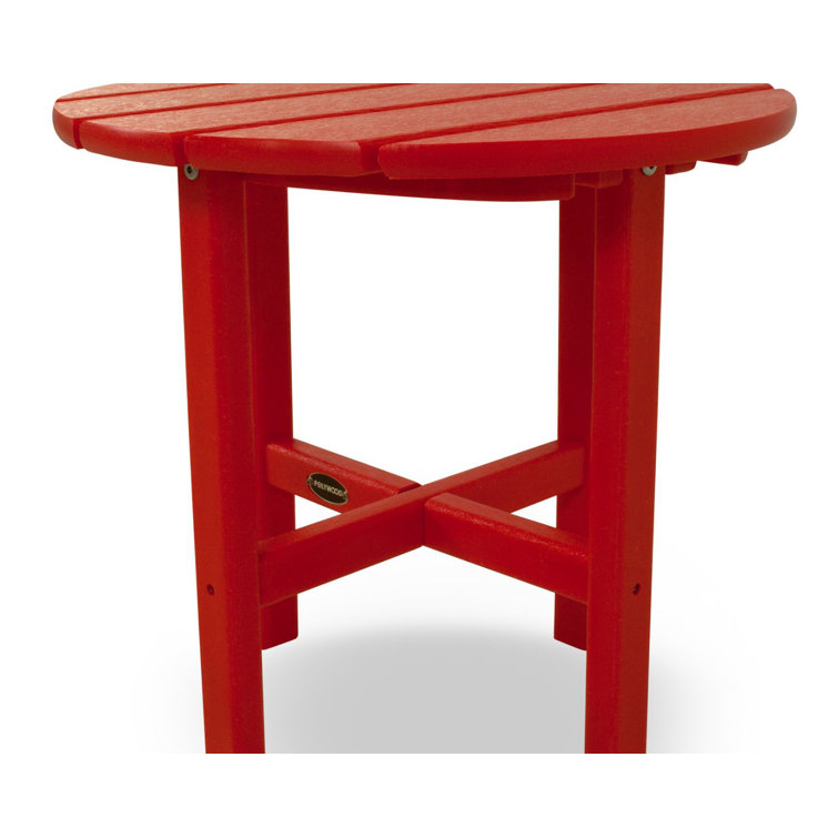 Sunset Red 18" Round Polywood Side Table