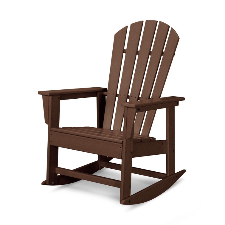 Mahogany Recycled Lumber Outdoor Rocking Chair with Arms