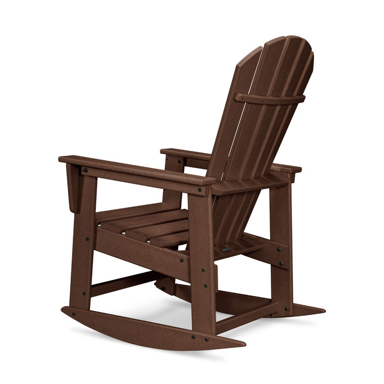 Mahogany Recycled Lumber Outdoor Rocking Chair with Arms