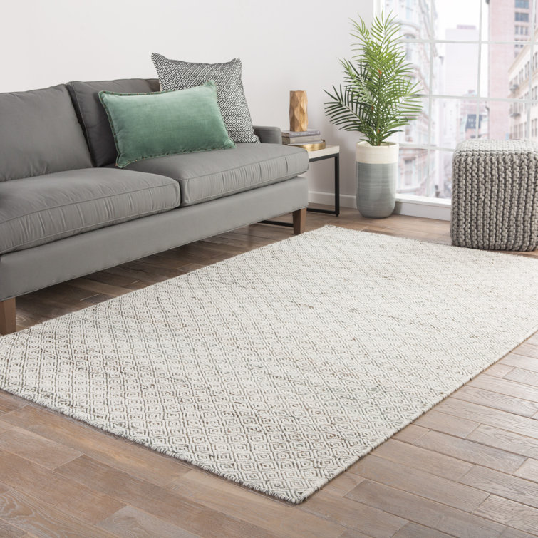 Transitional Diamond Elegance 8' x 10' Gray Wool & Jute Area Rug