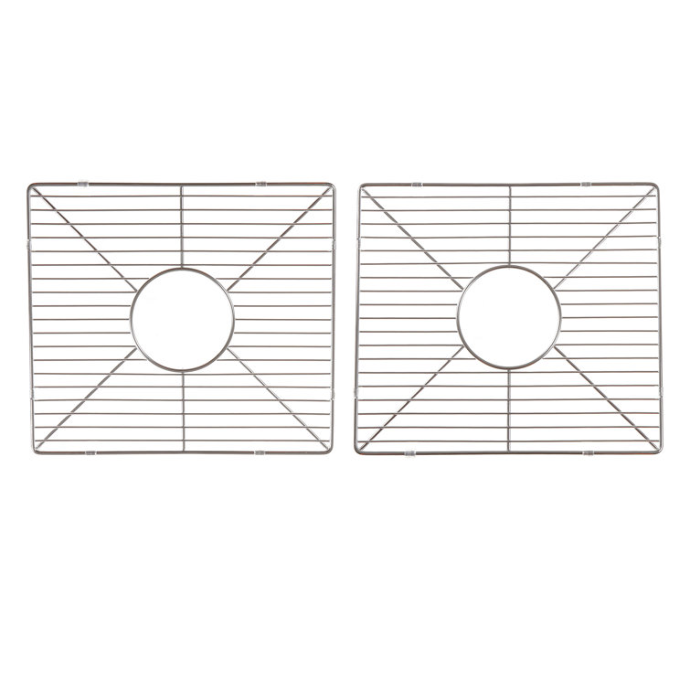 Chrome Stainless Steel Double Bowl Sink Grid Set
