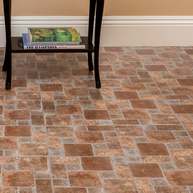 Tivoli 12'' x 12'' Self-Adhesive Vinyl Floor Tiles in Brick Pavers