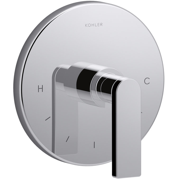 Polished Chrome Thermostatic Valve Trim with Lever Handle