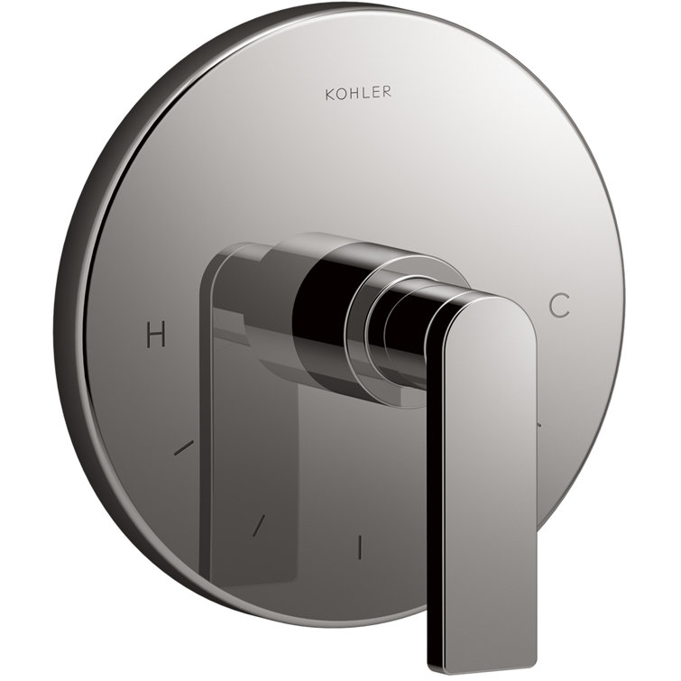 Vibrant Titanium Thermostatic Valve Trim with Lever Handle