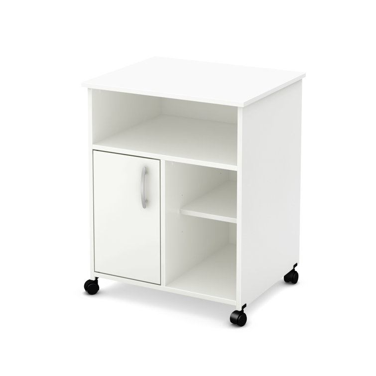 Pure White Laminated Particleboard Printer Stand with Wheels
