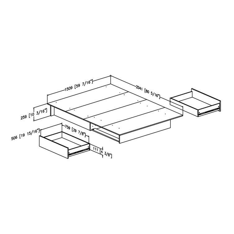 Black Double Horizontal Dresser with Soft Close Drawer