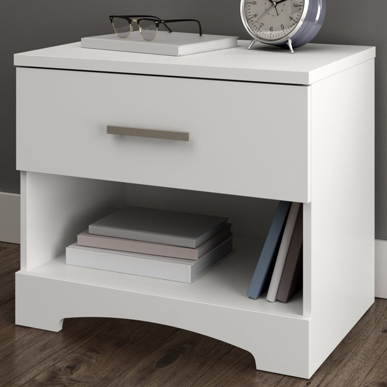 Gramercy Pure White Sleek 1-Drawer Nightstand