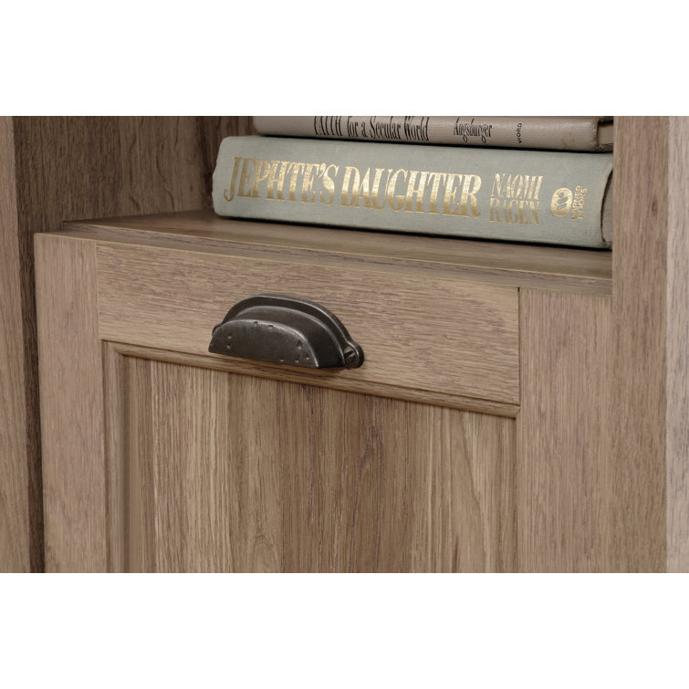 Salt Oak L-Shaped Executive Desk with Filing Cabinet