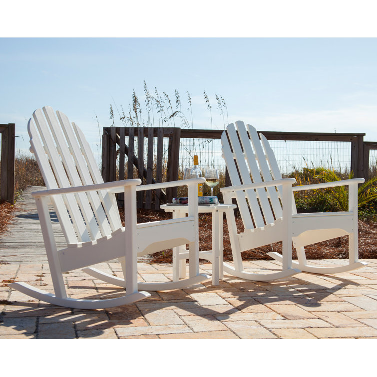 White Poly Lumber Classic Adirondack Rocking Chair