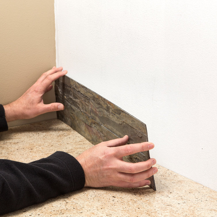 Weathered Quartz Peel and Stick Stone Kitchen Backsplash