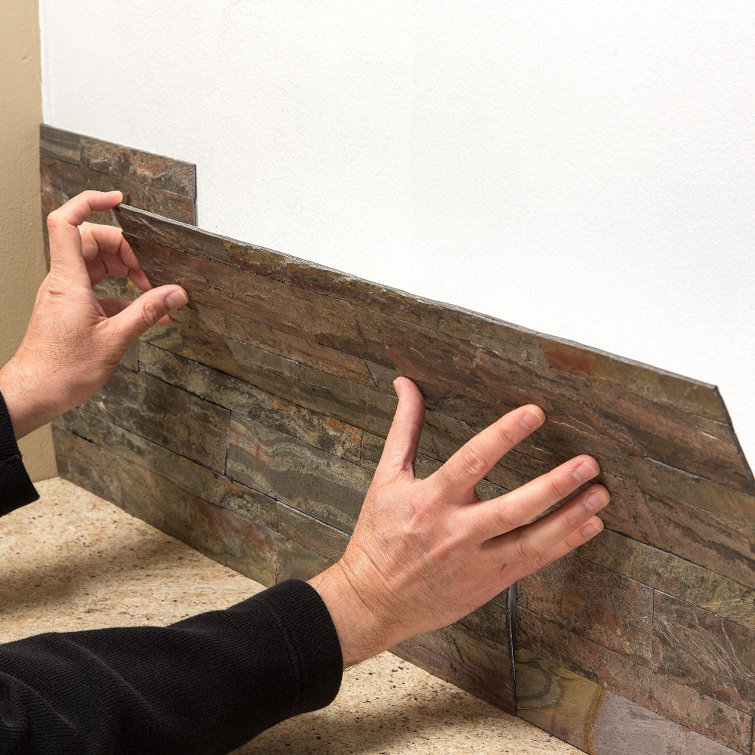 Weathered Quartz Peel and Stick Stone Kitchen Backsplash