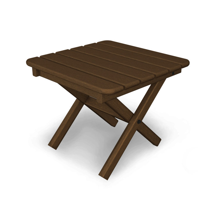 Teak Square 18" Folding Recycled Plastic Side Table