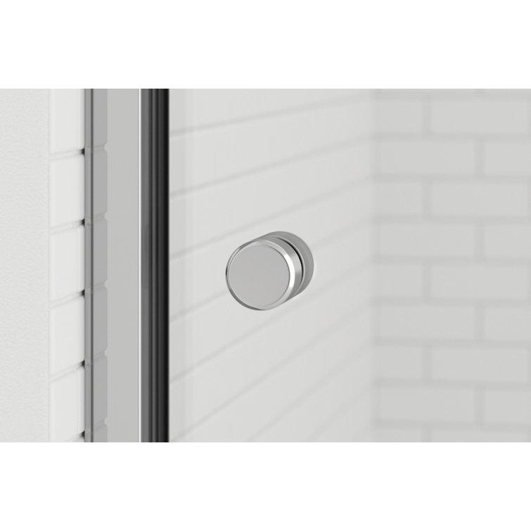 Rotolo 60'' Wide Clear Glass Semi-Frameless Sliding Shower Door with Chrome Hardware
