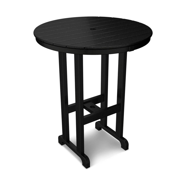 Black 36" Round All-Weather Bar Table