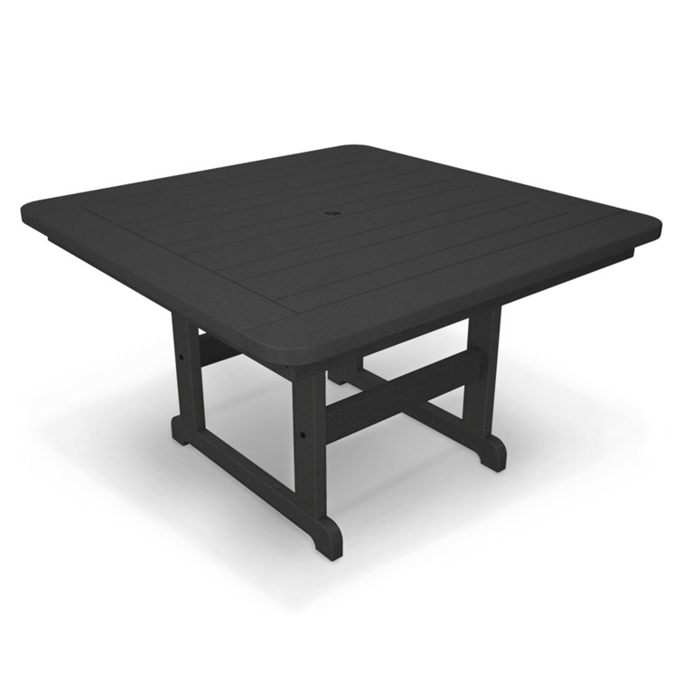 Slate Gray 48" Square Outdoor Table with Trestle Base