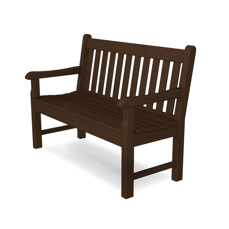 Mahogany Recycled Plastic Outdoor Bench, 48" Wide