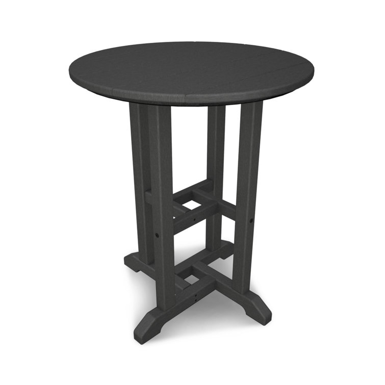 Slate Grey 24" Round Polywood Bistro Table