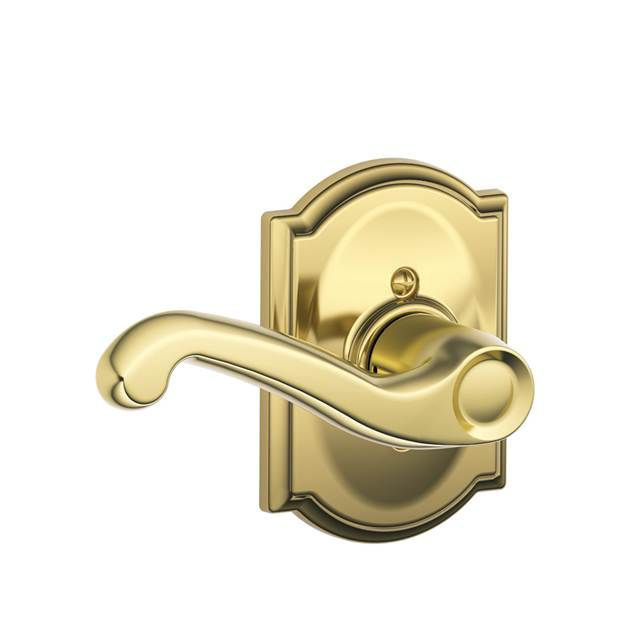 Bright Brass Right-Handed Lever with Camelot Trim