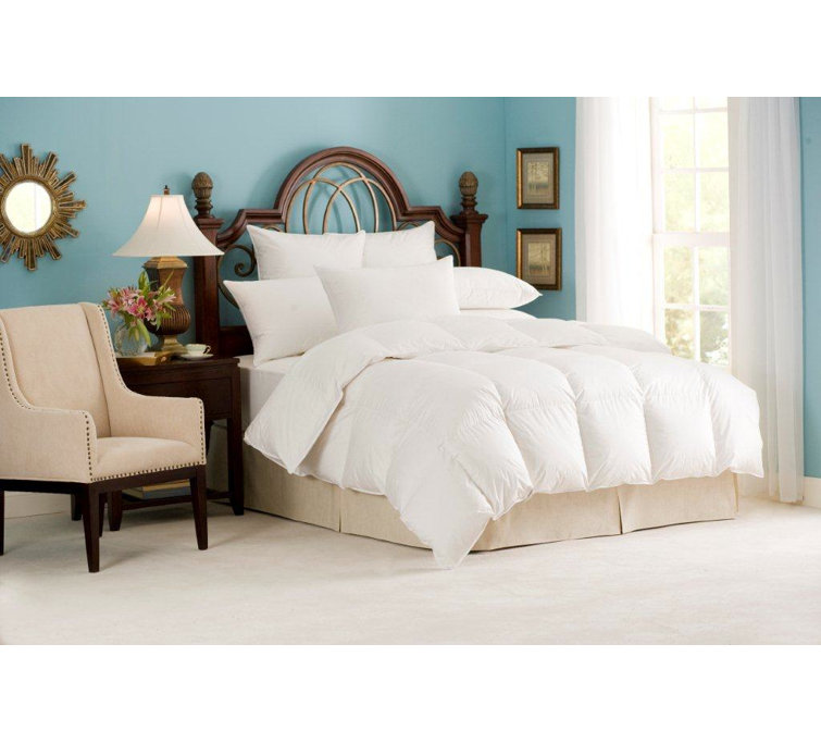 Standard White Hypoallergenic Down Firm Pillow