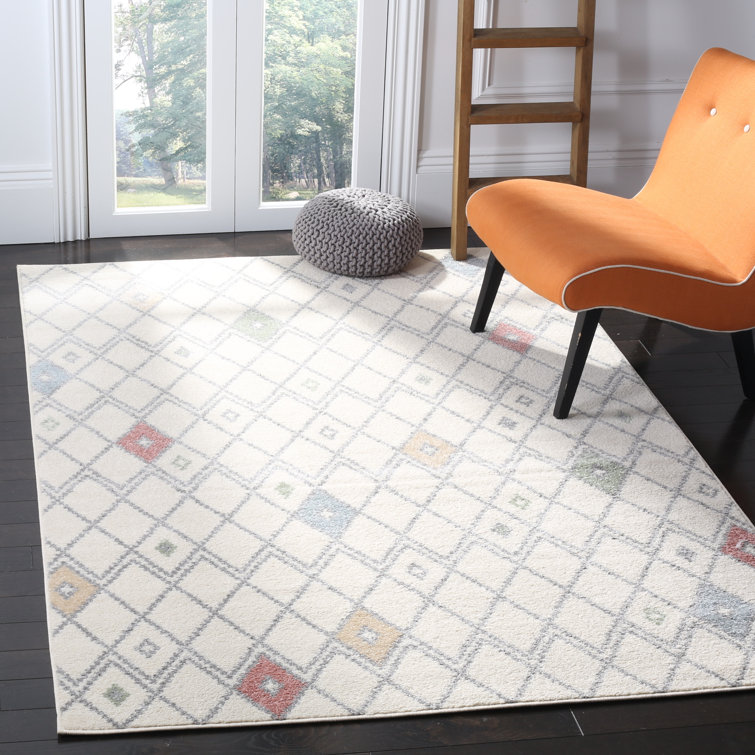 Ivory Multi 8' x 10' Synthetic Reversible Area Rug