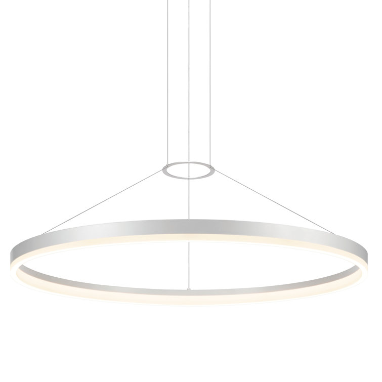 Bright Satin Aluminum 31.5" Modern LED Ring Pendant
