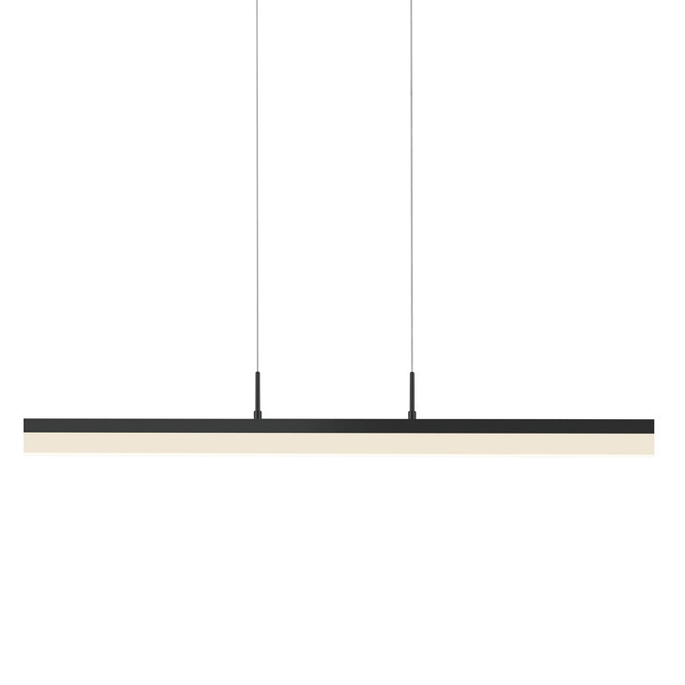 Satin Black Slim LED Kitchen Island Pendant Light