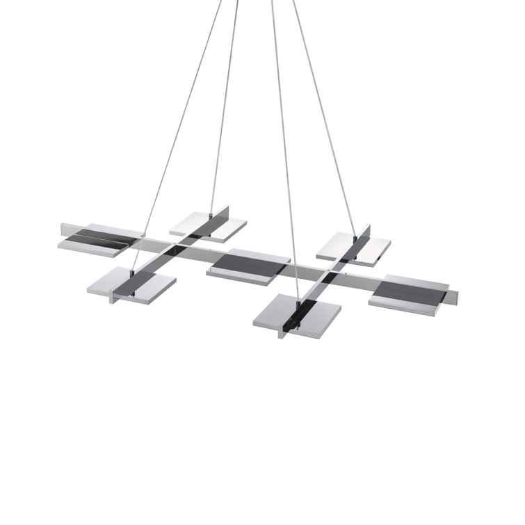 Chrome Glass 39" LED Kitchen Island Pendant Light