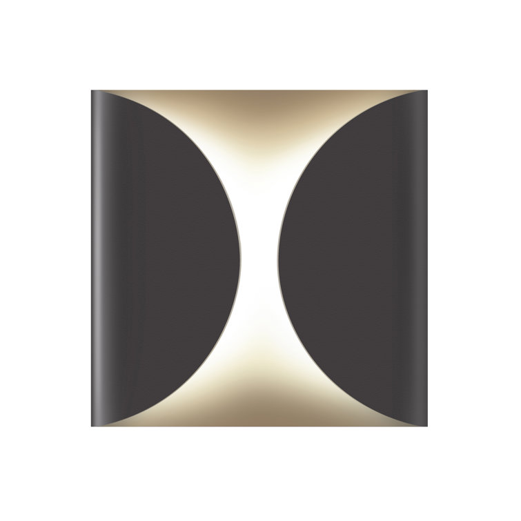 Art Deco Inspired Textured Bronze LED Wall Sconce, 8"x8"