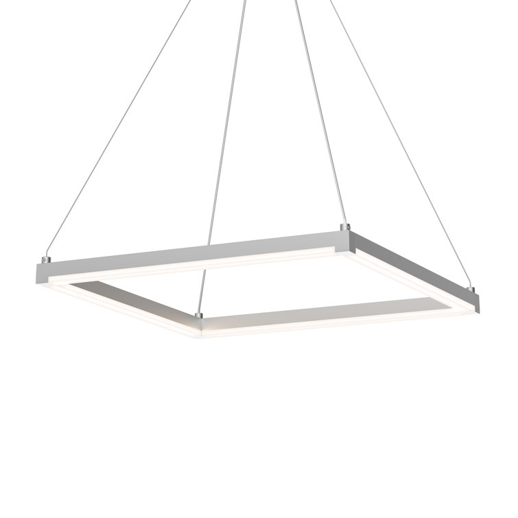 Bright Satin Aluminum 18.5" Square LED Pendant Light