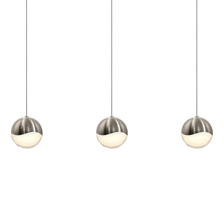 Satin Nickel Grapes 3-Light LED Island Pendant