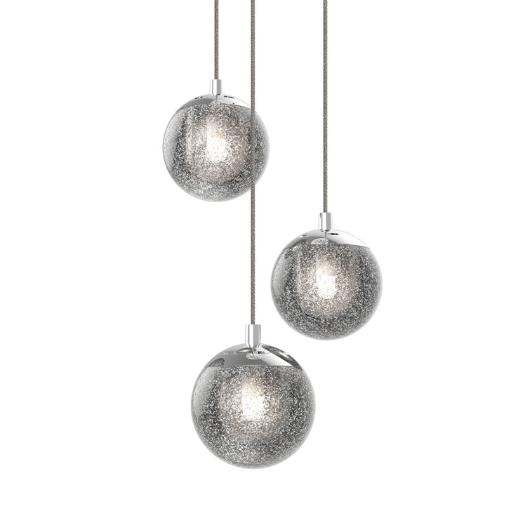 Champagne Bubbles 24-Light Chrome Globe LED Pendant