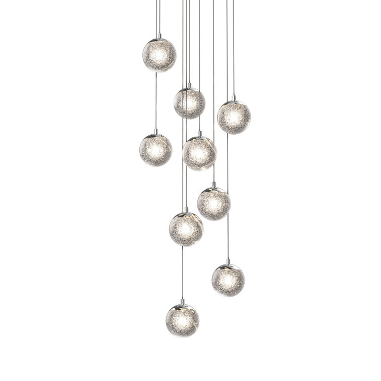 Champagne Bubbles 24-Light Chrome Globe LED Pendant
