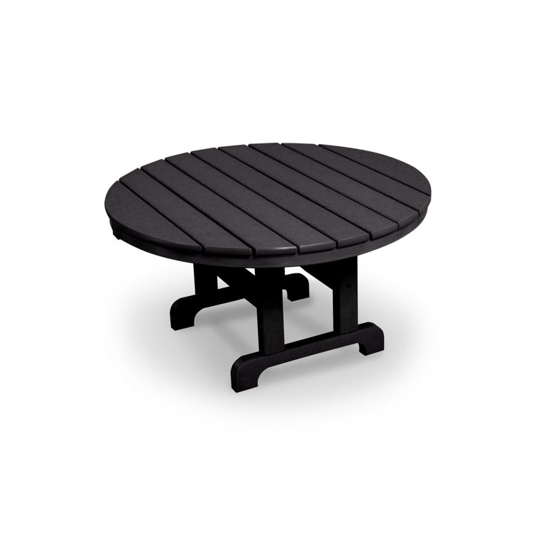 Cape Cod Black Recycled Plastic Round Conversation Table