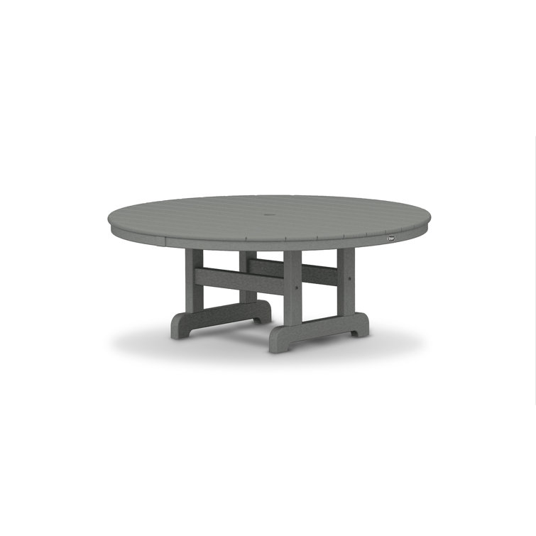 Gray 48" Round HDPE Outdoor Conversation Table