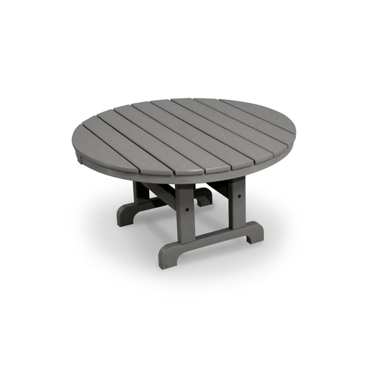 Gray 48" Round HDPE Outdoor Conversation Table