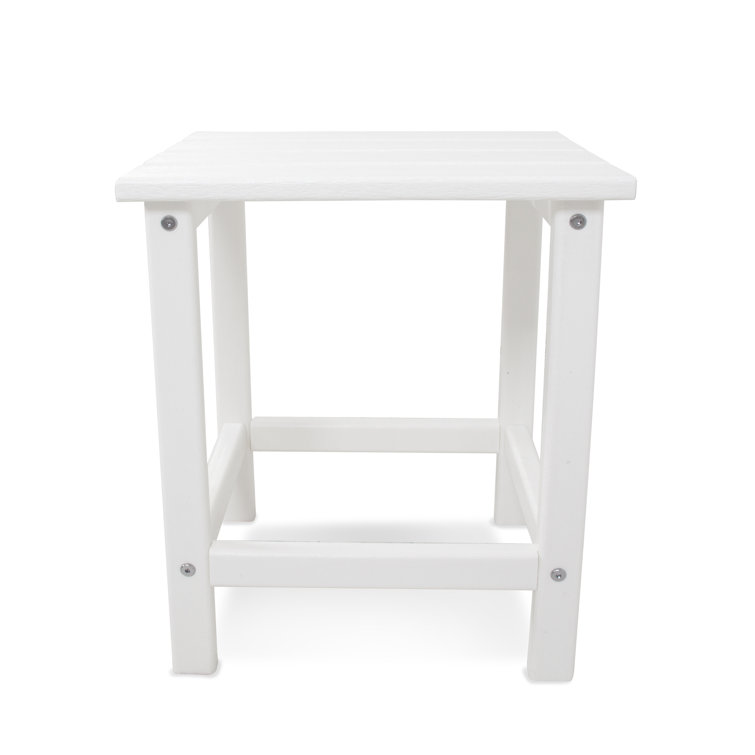 White Recycled Plastic 18" Outdoor Side Table