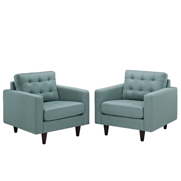 Empress Laguna Mid-Century Tufted Fabric Accent Chair