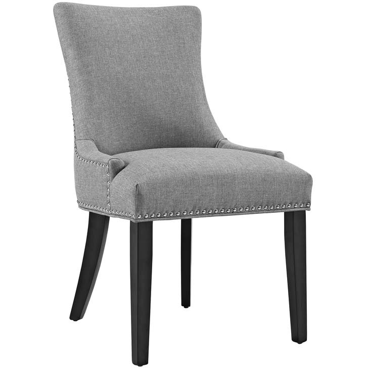 Elegant Parsons Upholstered Side Chair with Nailhead Trim, Light Gray