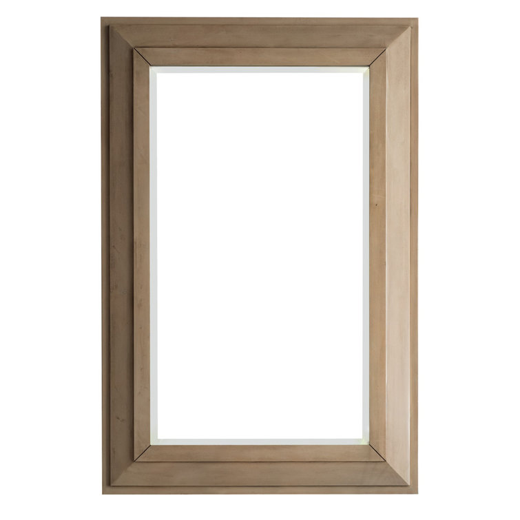 Portland 28" Whitewashed Walnut Rectangular Wood Mirror
