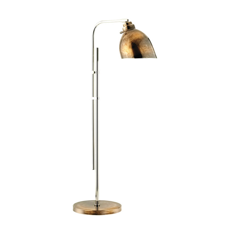 Adjustable Copper and Polished Nickel Arc Floor Lamp