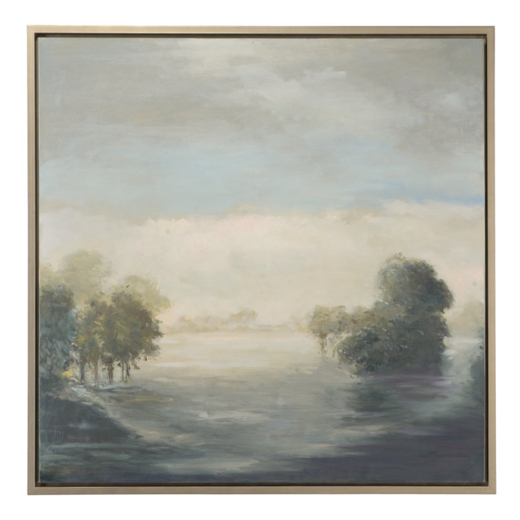 Morning Mist Silver Framed Oil Painting on Canvas