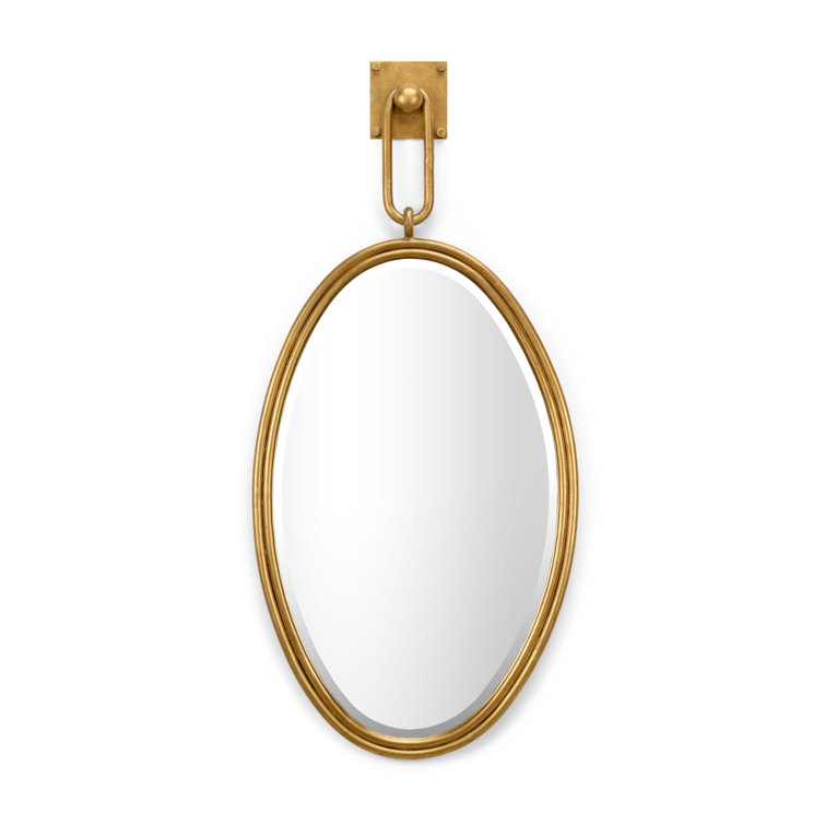 Antique Gold Oval Iron Wall Mirror