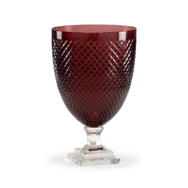 Amethyst Crystal Diamond Pattern Hurricane Candle Holder