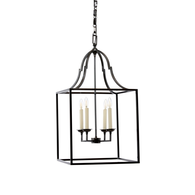 Winston Dark Bronze 4-Light Candelabra Square Chandelier