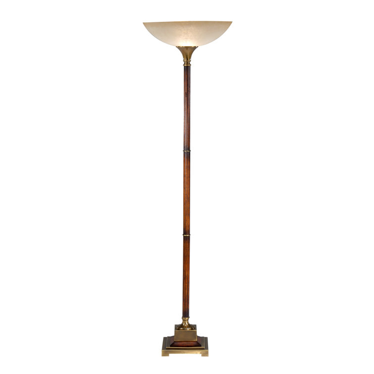 71" Adjustable White Glass Torchiere Floor Lamp